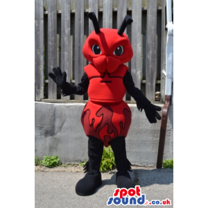 Funny Bright Red Ant Bug Plush Mascot With A Patterned Belly -