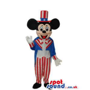 Mickey Mouse Disney Character Plush Mascot In Uncle Sam