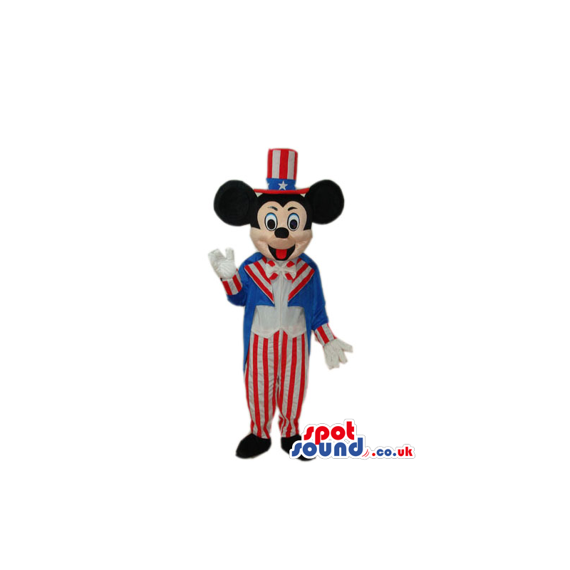 Mickey Mouse Disney Character Plush Mascot In Uncle Sam