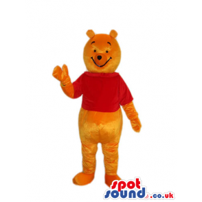 Winnie The Pooh Classic Cartoon Bear Mascot With A Red T-Shirt