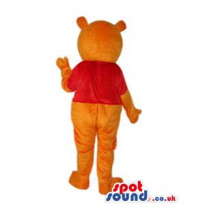 Winnie The Pooh Classic Cartoon Bear Mascot With A Red T-Shirt