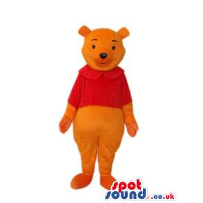 Winnie The Pooh Cartoon Bear Mascot With A Round Collar T-Shirt