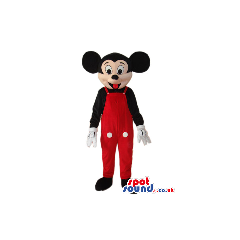 Mickey Mouse Disney Character Wearing Red Overalls - Custom