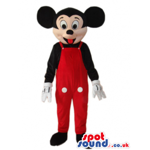 Mickey Mouse Disney Character Wearing Red Overalls - Custom