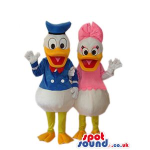 Disney Character Couple Donald And Daisy Duck Mascots - Custom