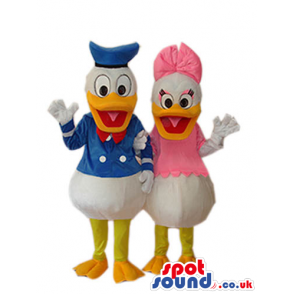 Disney Character Couple Donald And Daisy Duck Mascots - Custom