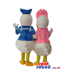 Disney Character Couple Donald And Daisy Duck Mascots - Custom