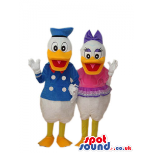 Disney Character Couple Donald And Daisy Duck Mascots - Custom