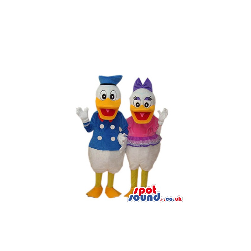 Disney Character Couple Donald And Daisy Duck Mascots - Custom