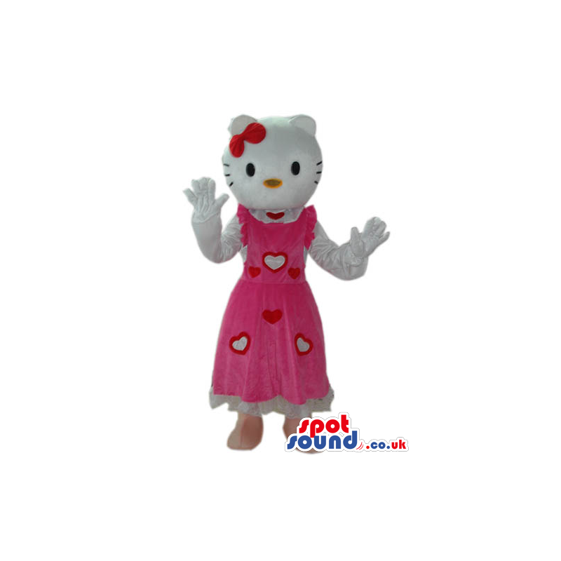 Hello Kitty mascot with a pretty pink heart dress Sizes L (175-180CM)