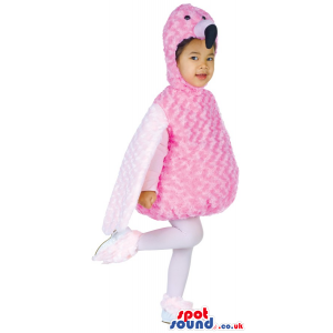 Cute Pink And White Flamingo Plush Children Size Funny Costume