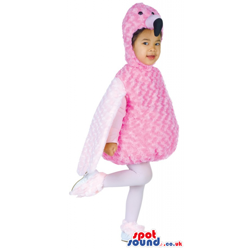 Cute Pink And White Flamingo Plush Children Size Funny Costume