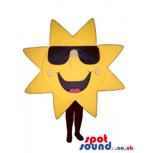 Cool Big Geometric Sun Plush Mascot Wearing Sunglasses - Custom