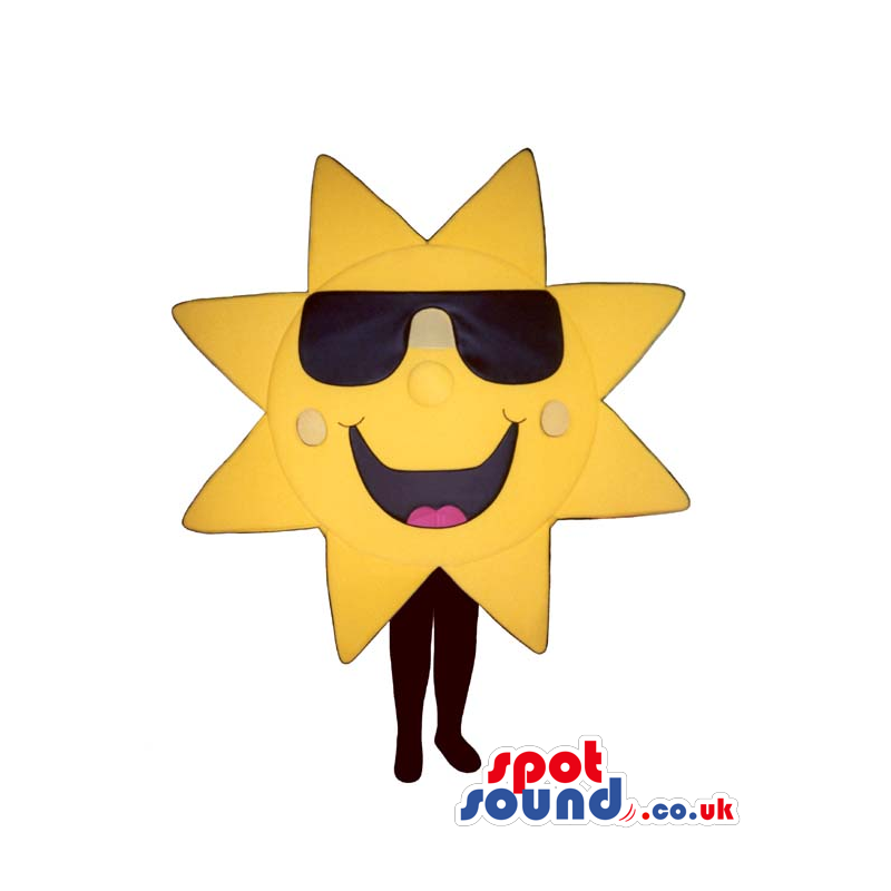 Cool Big Geometric Sun Plush Mascot Wearing Sunglasses - Custom