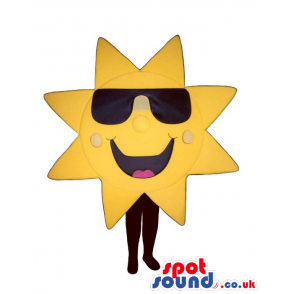 Cool Big Geometric Sun Plush Mascot Wearing Sunglasses - Custom