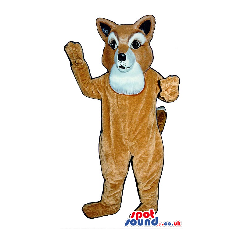 Customizable Brown Fox Plush Mascot With A White Face - Custom
