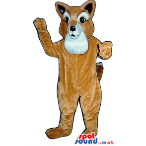 Customizable Brown Fox Plush Mascot With A White Face - Custom