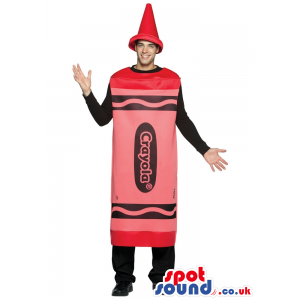 Cool Red Crayola Brand Name Crayon Adult Size Costume - Custom