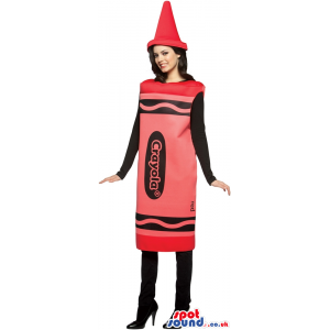 Cool Red Crayola Brand Name Crayon Adult Size Costume - Custom