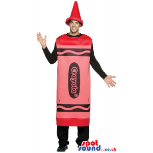 Cool Red Crayola Brand Name Crayon Adult Size Costume - Custom