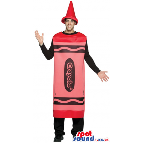 Cool Red Crayola Brand Name Crayon Adult Size Costume - Custom