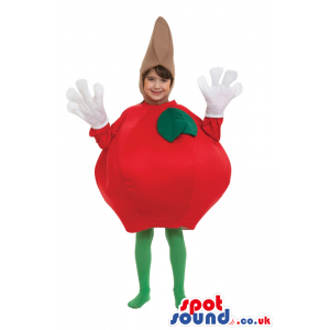 Cool Big Red Apple Fruit Plush Children Size Costume - Custom
