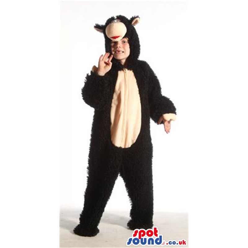 Cool Black And Beige Monkey Plush Children Size Costume -