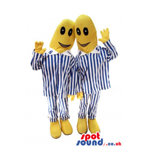 Two Cool Popular Bananas In Pajamas Couple Plush Mascots -