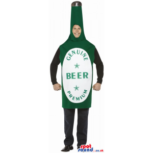 Hilarious Green Beer Bottle Adult Size Costume With Label -