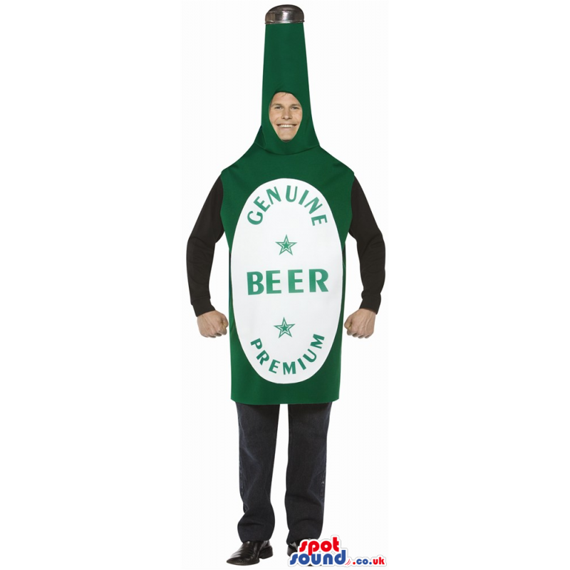 Hilarious Green Beer Bottle Adult Size Costume With Label -