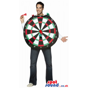 Big Dartboard Adult Size Costume With Plastic Darts - Custom