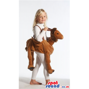 Cute Brown Horse Plush Children Size Costume On Expanders -