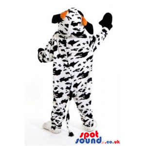 Cool Cow Plush Mascot With Many Black Spots And Red Tongue -