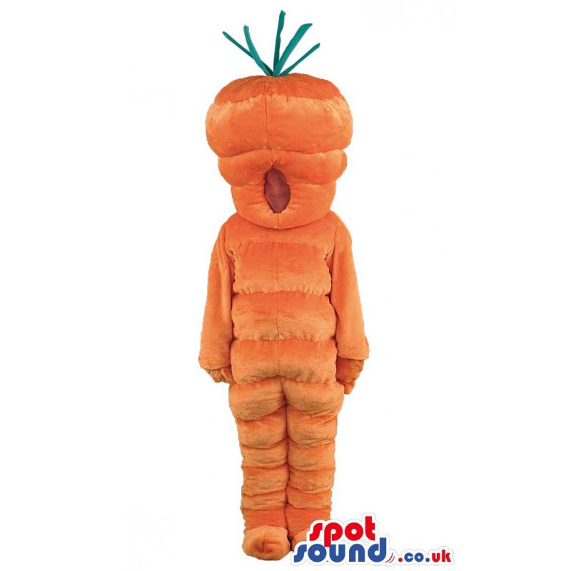 Orange colour cute carrot mascot with his mouth open - Custom