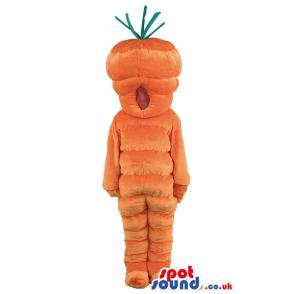 Orange colour cute carrot mascot with his mouth open - Custom
