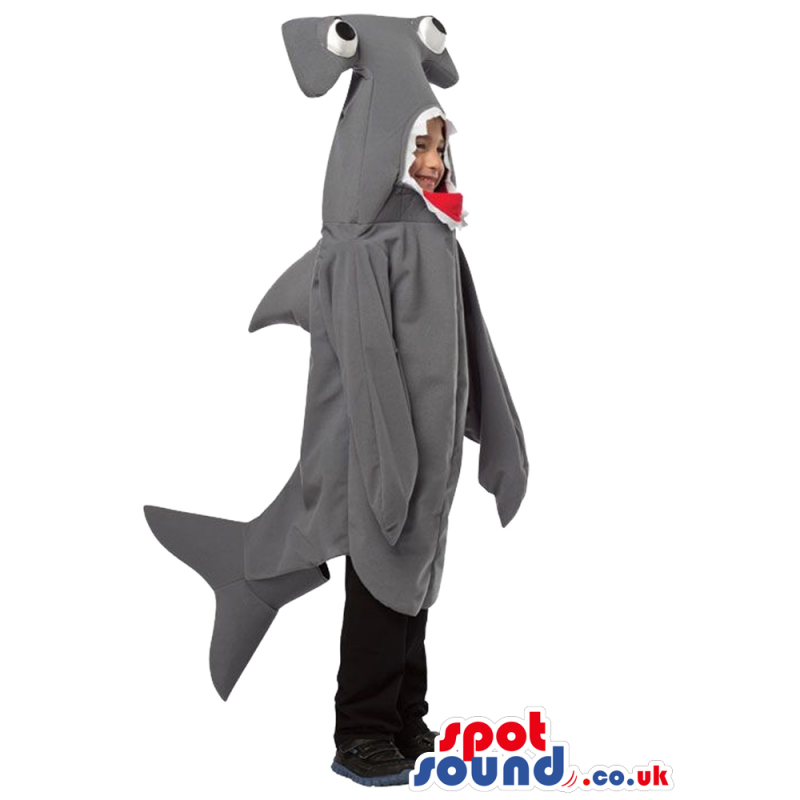 Cute Grey Hammerhead Shark Plush Children Size Costume - Custom