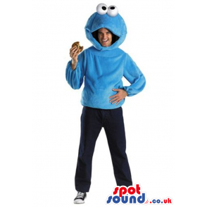 Blue Cookie Monster Character Plush Adult Size Costume. -