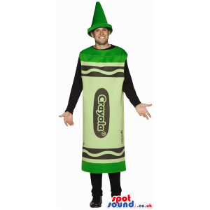 Cool Green Crayola Brand Name Crayon Adult Size Costume -