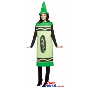 Cool Green Crayola Brand Name Crayon Adult Size Costume -