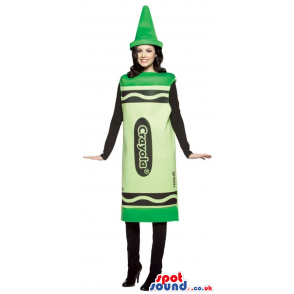 Cool Green Crayola Brand Name Crayon Adult Size Costume -