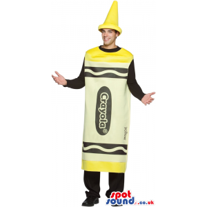 Cool Yellow Crayola Brand Name Crayon Adult Size Costume -