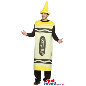 Cool Yellow Crayola Brand Name Crayon Adult Size Costume -