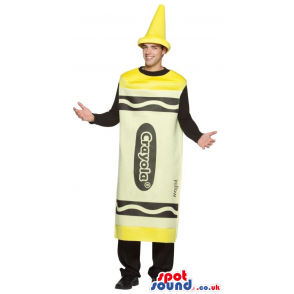 Cool Yellow Crayola Brand Name Crayon Adult Size Costume -