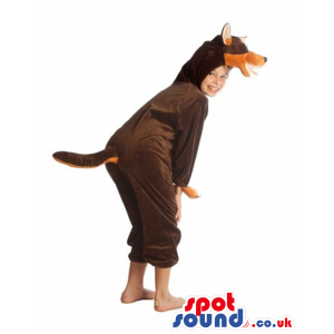 Realistic Brown Doberman Dog Children Size Costume - Custom