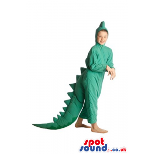 Cute All Green Dinosaur Plush Children Size Costume - Custom