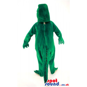 Cool Big Green Dinosaur Plush Mascot With A Yellow Belly. -