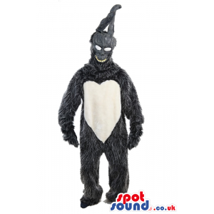 Scary Big Grey Creature Plush Mascot With White Eyes. - Custom