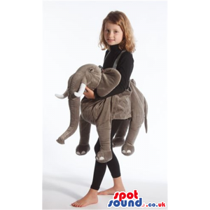 Grey Elephant Plush Children Size Costume On Expanders - Custom