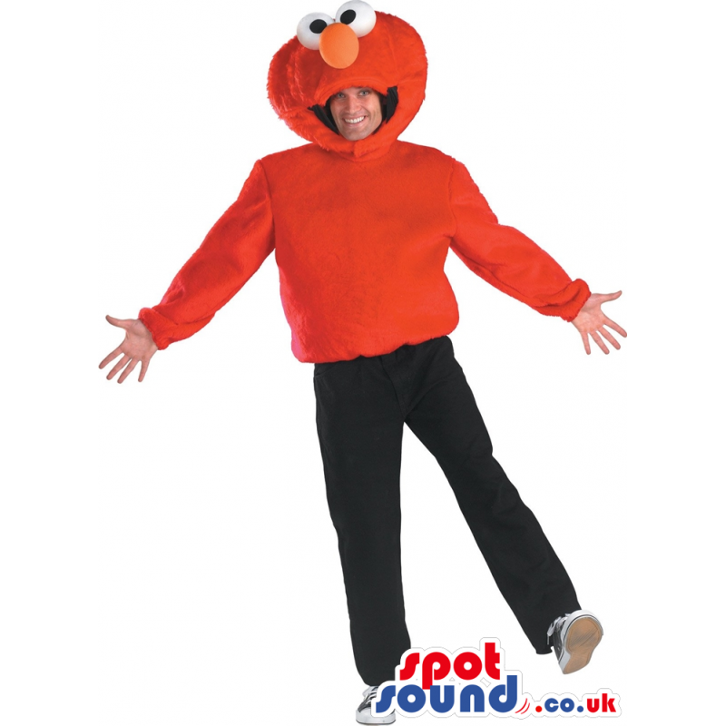 Red Elmo Character Funny Plush Adult Size Costume - Custom