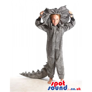 Cool Grey Triceratops Dinosaur Children Size Costume - Custom